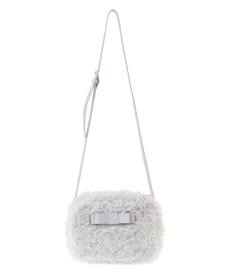 Maison de FLEUR「フェイクファーミニショルダーバッグ」|ショルダー・メッセンジャー|グレイッシュブルー