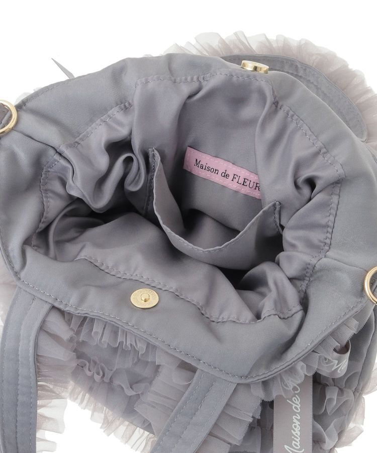 Maison de FLEUR「《一部店舗限定》チュールフリルダブルリボン2Wayトート」|トートバッグ|