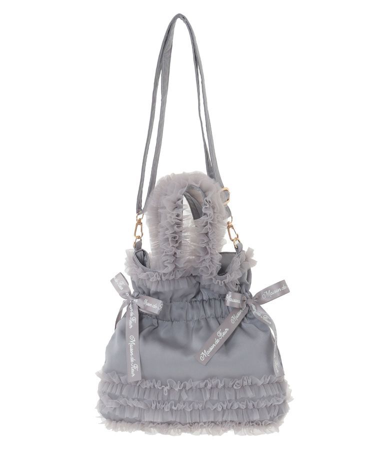 Maison de FLEUR「《一部店舗限定》チュールフリルダブルリボン2Wayトート」|トートバッグ|