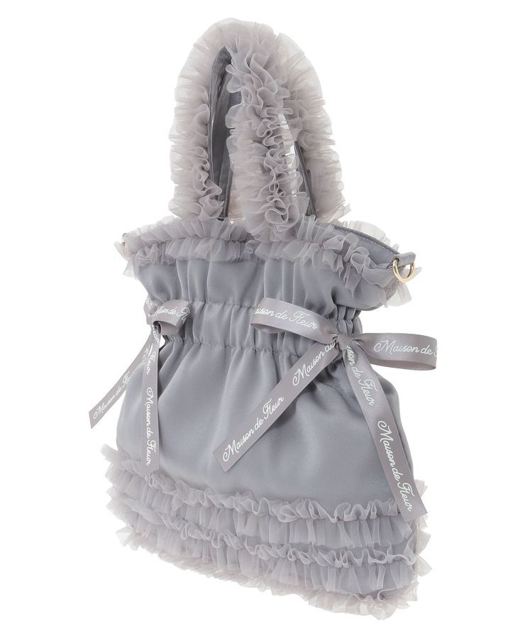 Maison de FLEUR「《一部店舗限定》チュールフリルダブルリボン2Wayトート」|トートバッグ|