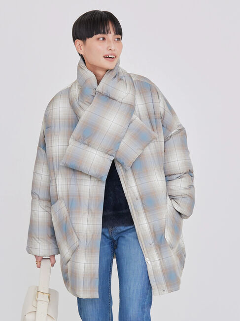  「あったかマフラー付き中綿コート」|その他|チェック