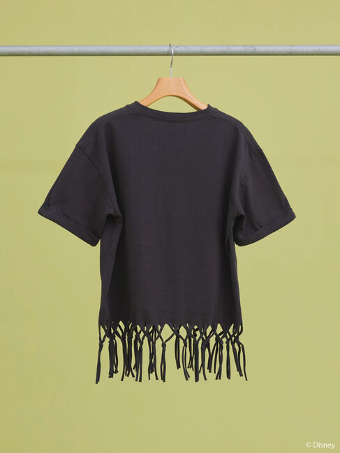  「裾フリンジ半袖カットプルオーバー/Mickey」|Tシャツ・カットソー|