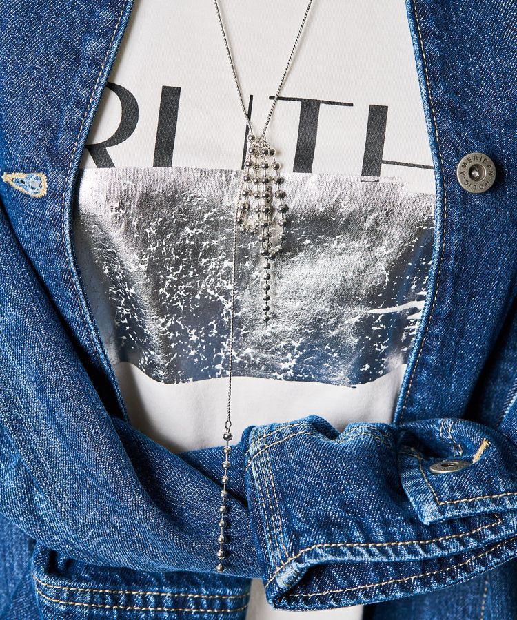 AMERICAN HOLIC「ボールチェーンリボンネックレス」|ネックレス|Silver