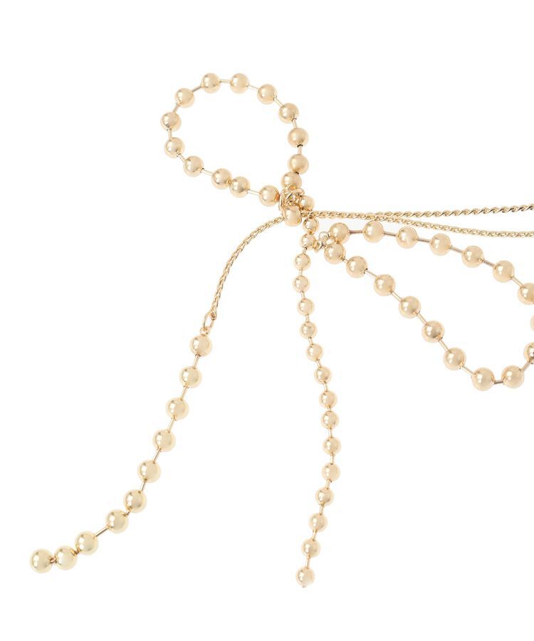 AMERICAN HOLIC「ボールチェーンリボンネックレス」|ネックレス|