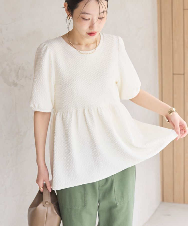 AMERICAN HOLIC「フクレジャガードペプラムプルオーバー」|Tシャツ・カットソー|Ivory