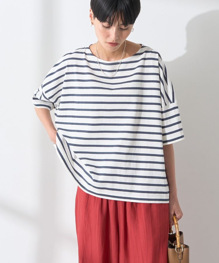 AMERICAN HOLIC「バスクボーダー半袖プルオーバー」|Tシャツ・カットソー|