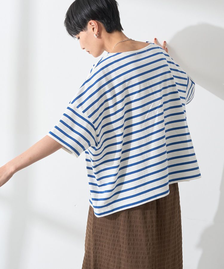 AMERICAN HOLIC「バスクボーダー半袖プルオーバー」|Tシャツ・カットソー|