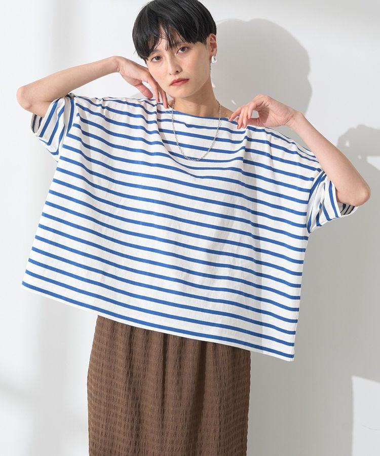 AMERICAN HOLIC「バスクボーダー半袖プルオーバー」|Tシャツ・カットソー|