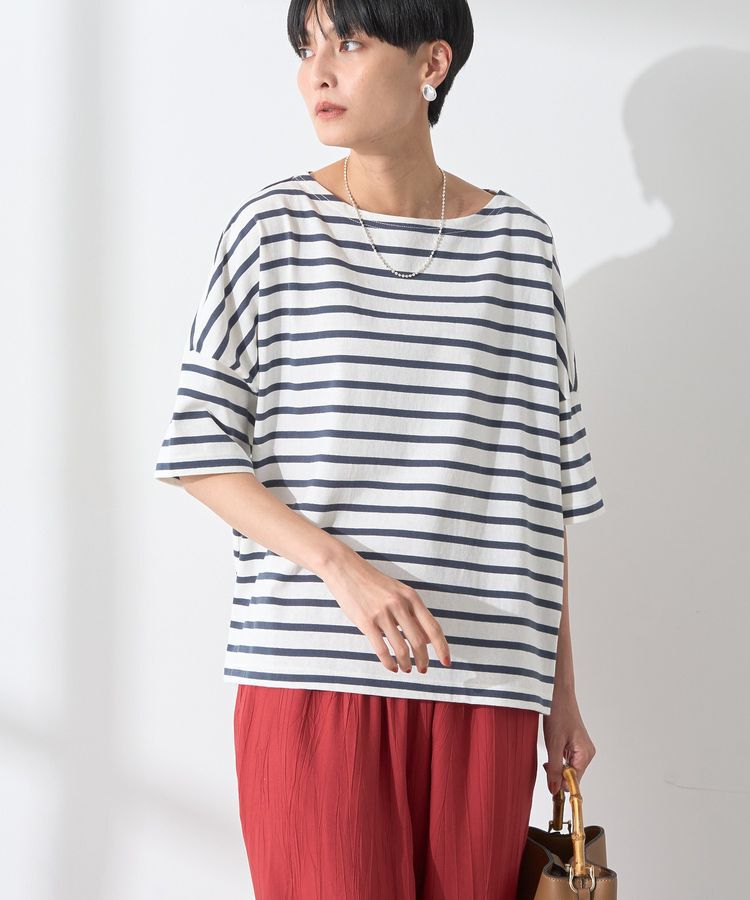 AMERICAN HOLIC「バスクボーダー半袖プルオーバー」|Tシャツ・カットソー|