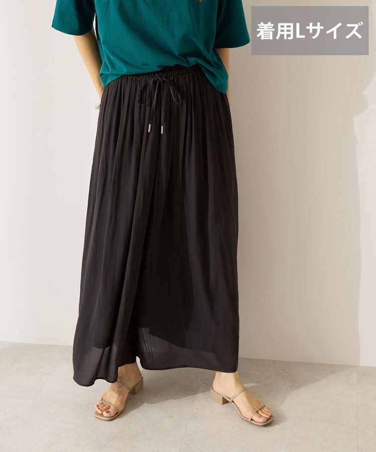 AMERICAN HOLIC「【選べる丈】接触冷感シフォンスカーチョ」|スカート|Black