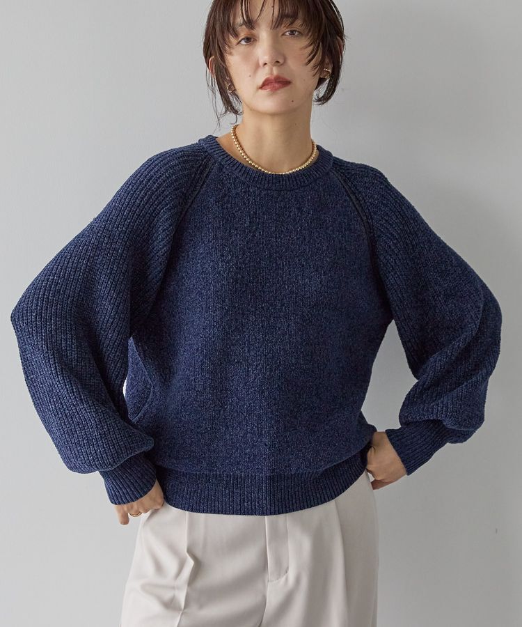 AMERICAN HOLIC「モールパイピングプルオーバー」|ニット・セーター|Navy