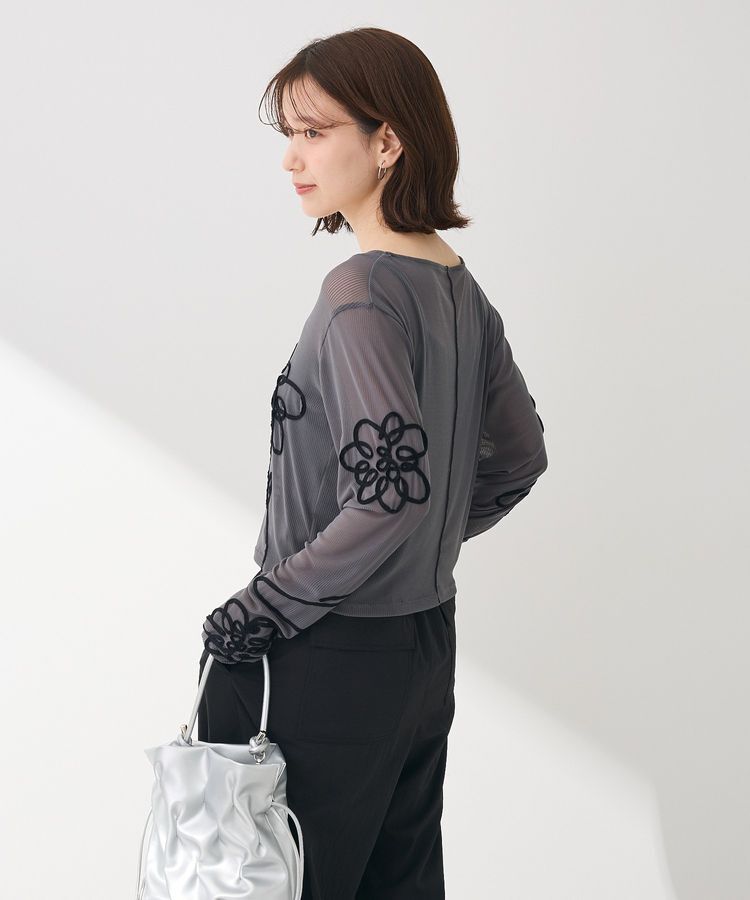 Green Parks「・ELENCARE DUE コード刺繍シアーロンT」|Tシャツ・カットソー|