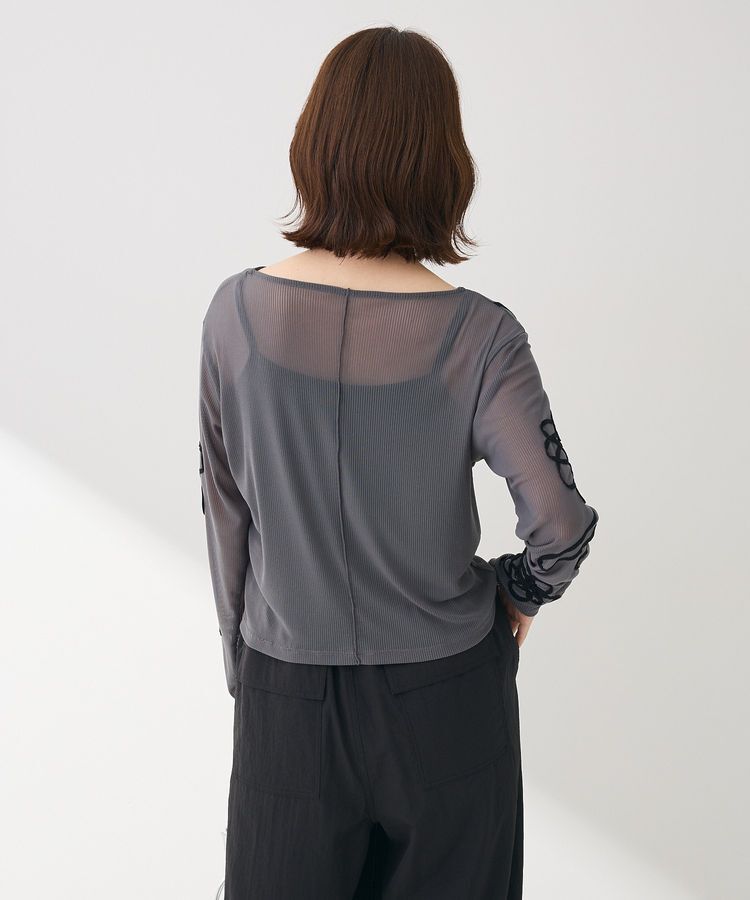 Green Parks「・ELENCARE DUE コード刺繍シアーロンT」|Tシャツ・カットソー|