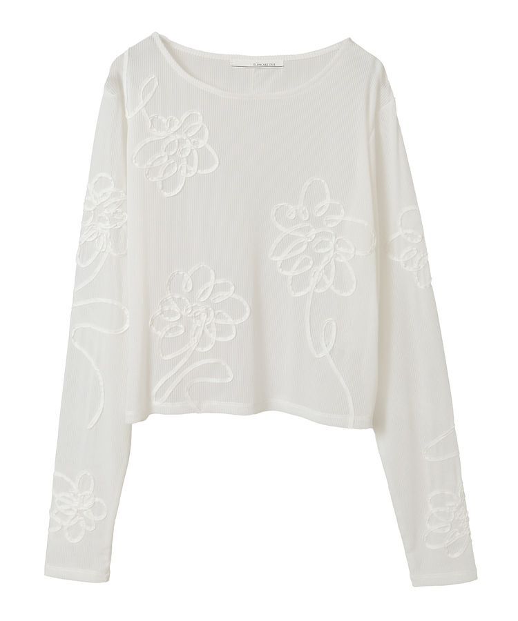 Green Parks「・ELENCARE DUE コード刺繍シアーロンT」|Tシャツ・カットソー|