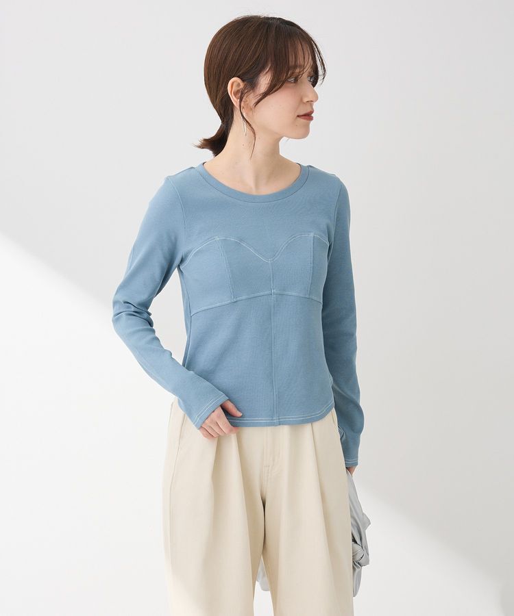 Green Parks「・SUGAR SPOON ビスチェラインリブロンTEE」|Tシャツ・カットソー|Blue