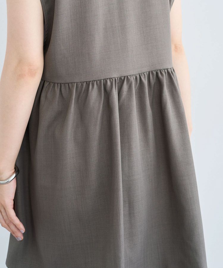 Green Parks「麻調ミディ丈ZIPベスト」|ベスト・ジレ|