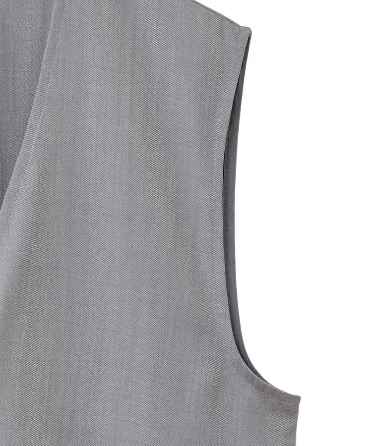 Green Parks「麻調ミディ丈ZIPベスト」|ベスト・ジレ|