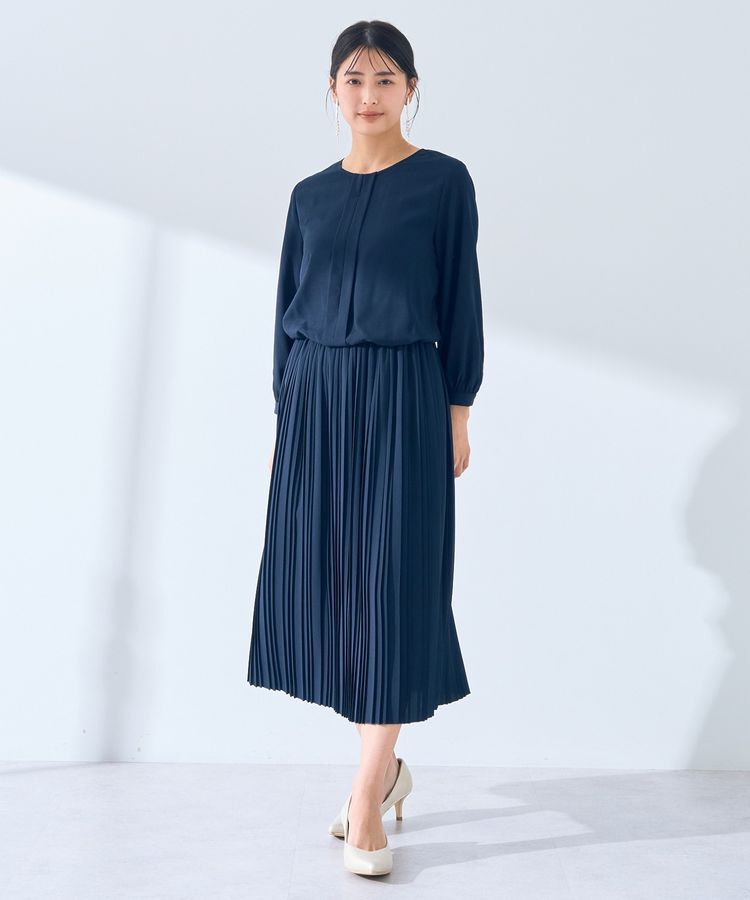 YECCA VECCA「ジョーゼットプリーツワンピース」|ワンピース|