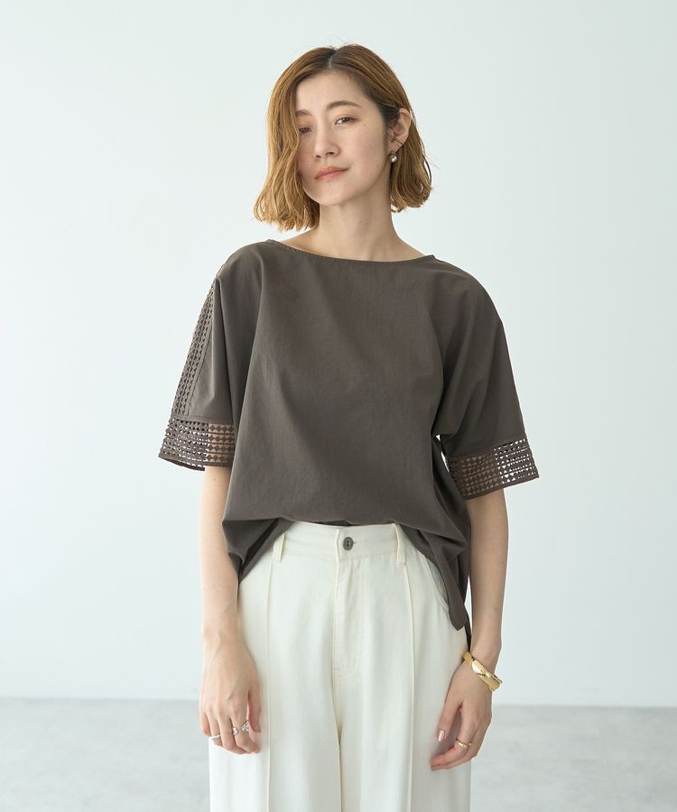 YECCA VECCA「レースMIXドルマンブラウス」|シャツ・ブラウス|