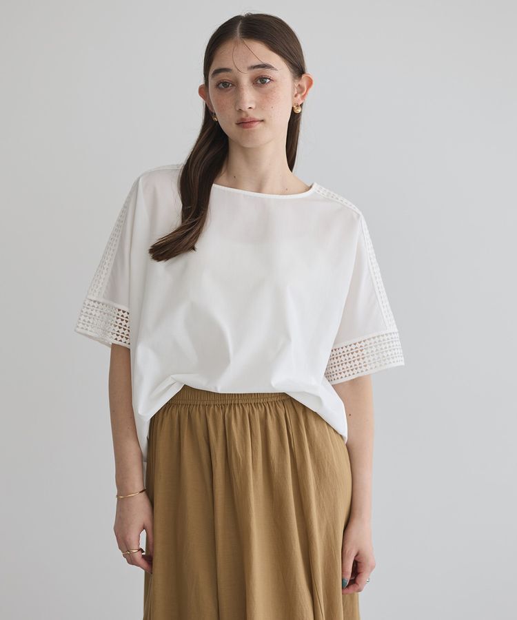 YECCA VECCA「レースMIXドルマンブラウス」|シャツ・ブラウス|