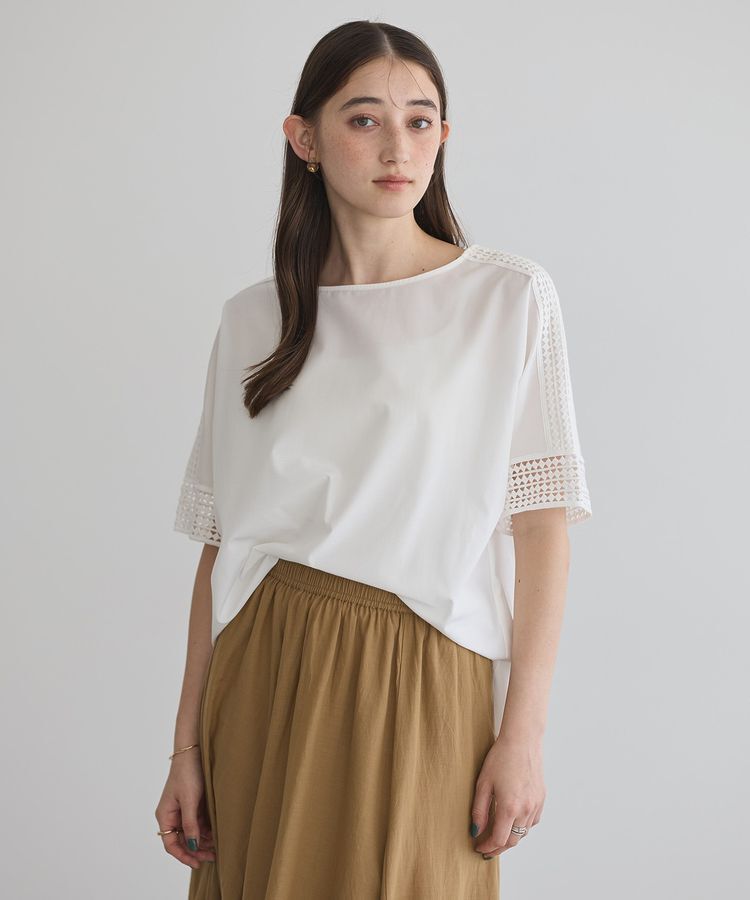 YECCA VECCA「レースMIXドルマンブラウス」|シャツ・ブラウス|