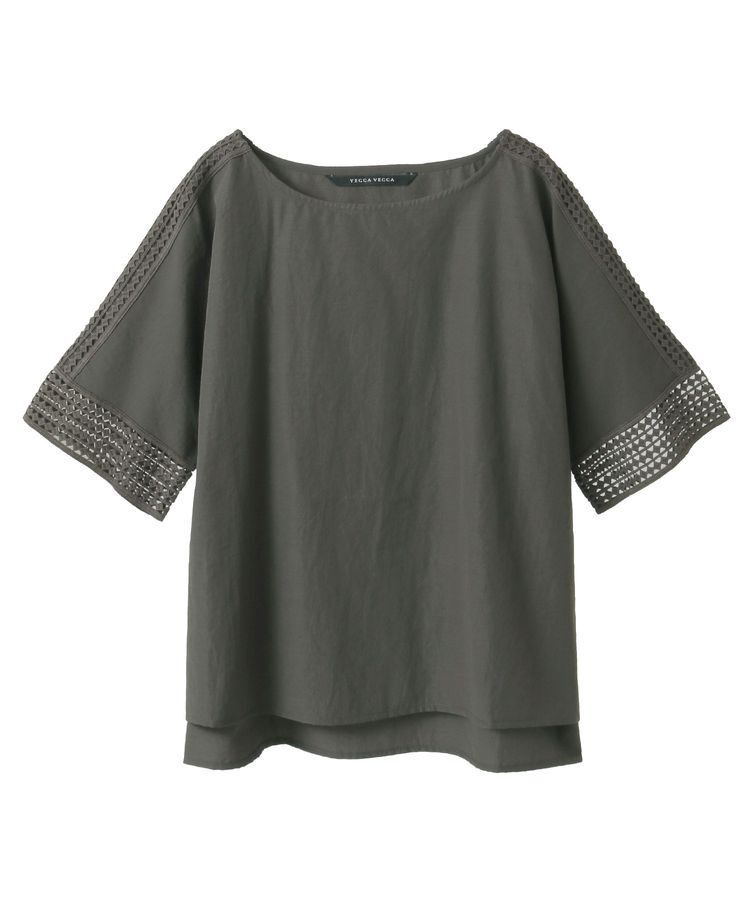 YECCA VECCA「レースMIXドルマンブラウス」|シャツ・ブラウス|