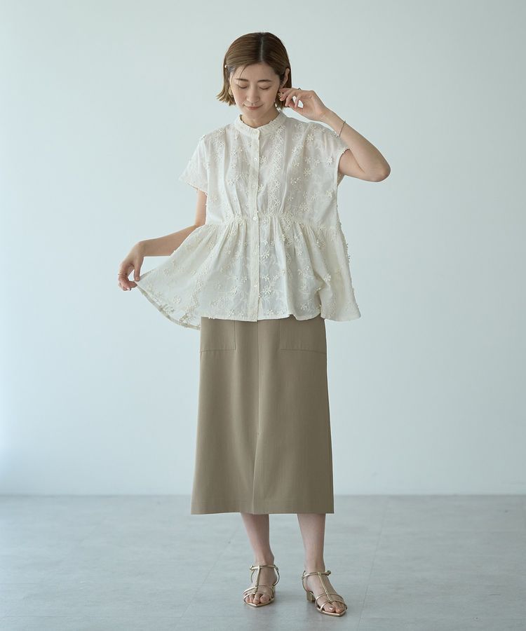 YECCA VECCA「3Dフラワーエンブロイダリーブラウス」|シャツ・ブラウス|