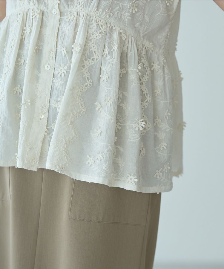 YECCA VECCA「3Dフラワーエンブロイダリーブラウス」|シャツ・ブラウス|