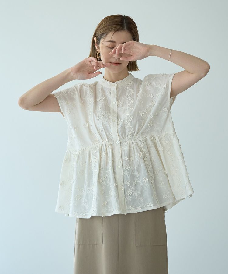 YECCA VECCA「3Dフラワーエンブロイダリーブラウス」|シャツ・ブラウス|