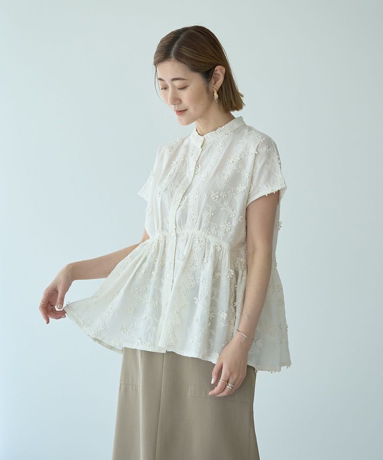 YECCA VECCA「3Dフラワーエンブロイダリーブラウス」|シャツ・ブラウス|