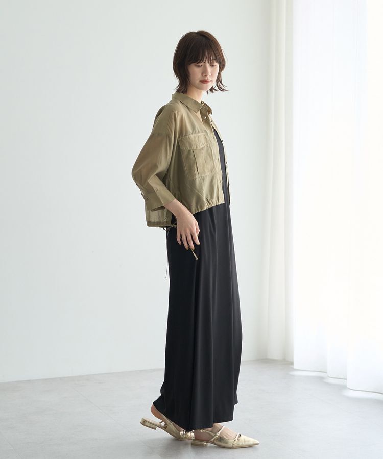 YECCA VECCA「【2点SET】シアーシャツ&times;Aラインキャミワンピース」|ワンピース|