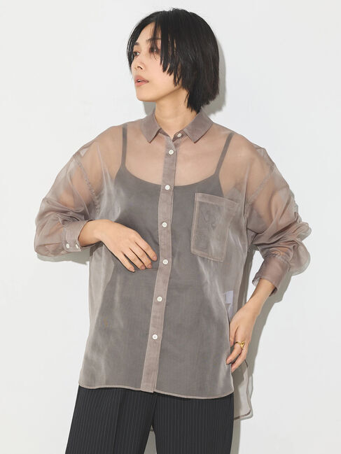 GARAGE OF GOOD CLOTHING「オーガンジーオーバーサイズブラウス」|シャツ・ブラウス|