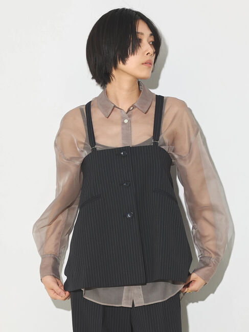 GARAGE OF GOOD CLOTHING「オーガンジーオーバーサイズブラウス」|シャツ・ブラウス|