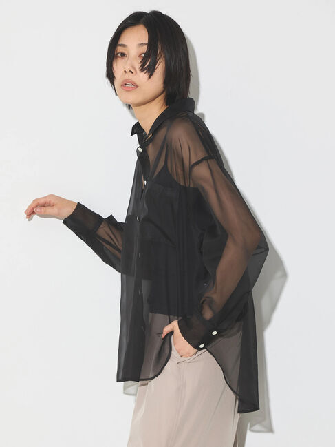 GARAGE OF GOOD CLOTHING「オーガンジーオーバーサイズブラウス」|シャツ・ブラウス|