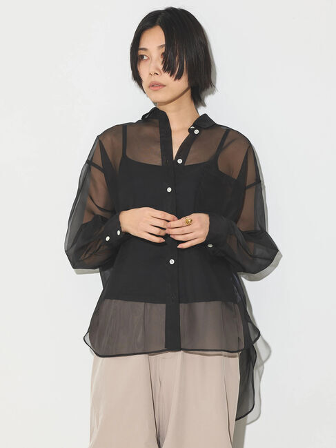 GARAGE OF GOOD CLOTHING「オーガンジーオーバーサイズブラウス」|シャツ・ブラウス|