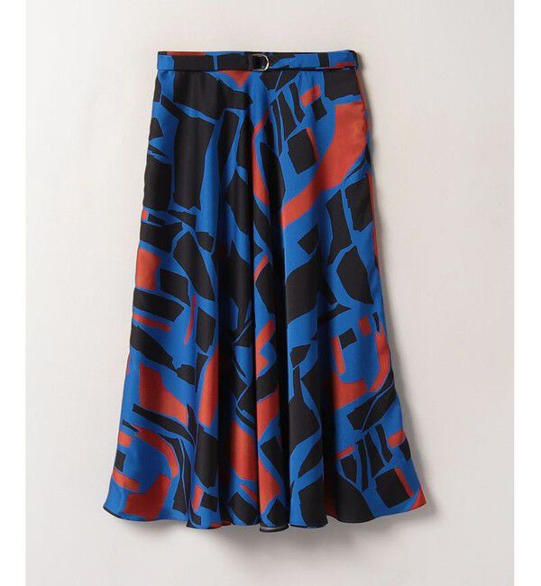 allureville「【セットアップ対応商品】ブロックキカプリントフレアスカート」|スカート|