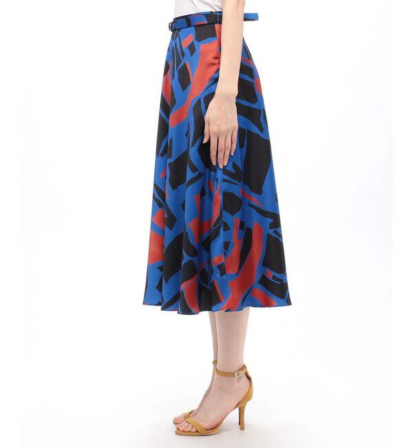 allureville「【セットアップ対応商品】ブロックキカプリントフレアスカート」|スカート|