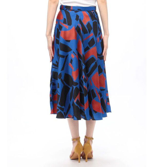 allureville「【セットアップ対応商品】ブロックキカプリントフレアスカート」|スカート|