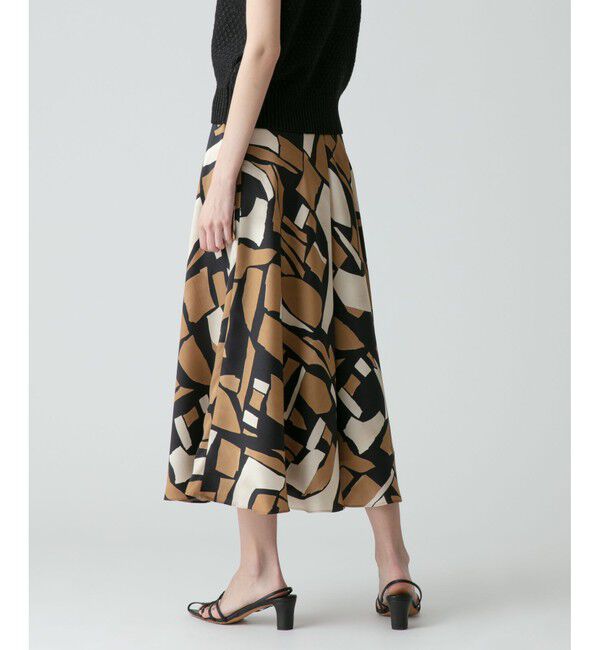 allureville「【セットアップ対応商品】ブロックキカプリントフレアスカート」|スカート|