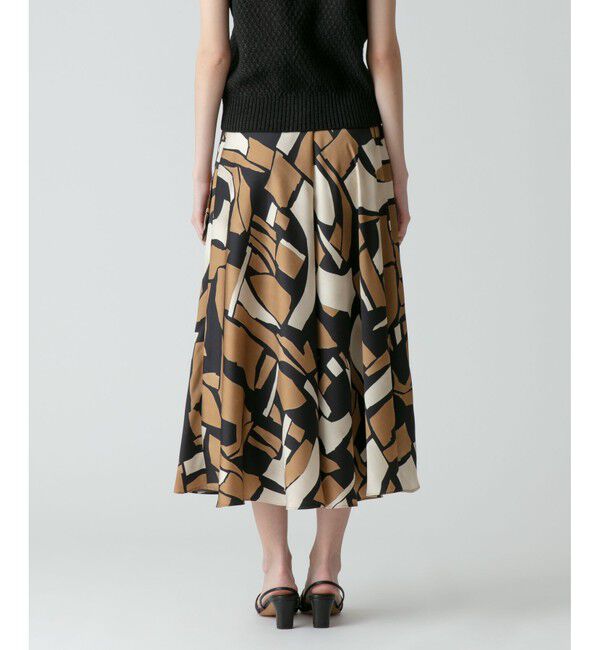 allureville「【セットアップ対応商品】ブロックキカプリントフレアスカート」|スカート|