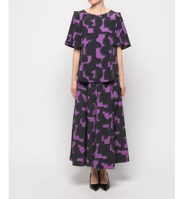 allureville「モダンジオメトリックフレアスカート」|スカート|