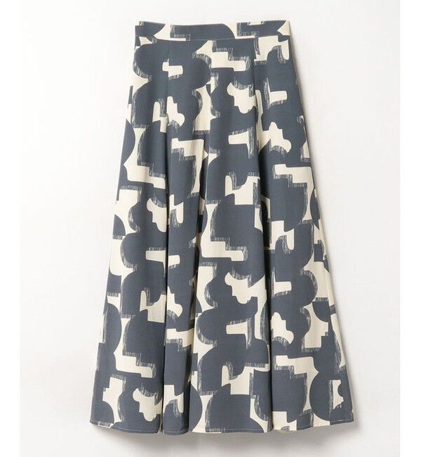 allureville「モダンジオメトリックフレアスカート」|スカート|グレー