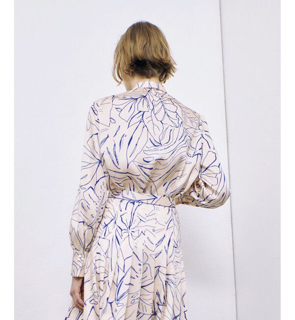 allureville「スケッチボタニカルプリントボウタイブラウス」|シャツ・ブラウス|