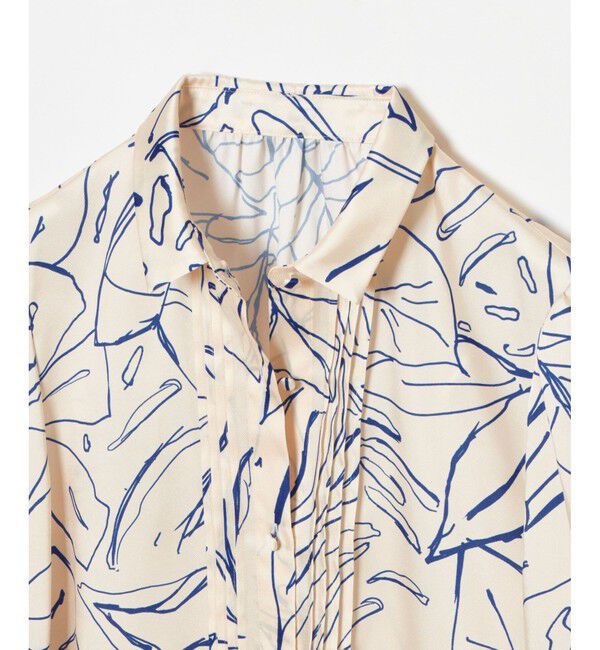 allureville「スケッチボタニカルプリントボウタイブラウス」|シャツ・ブラウス|