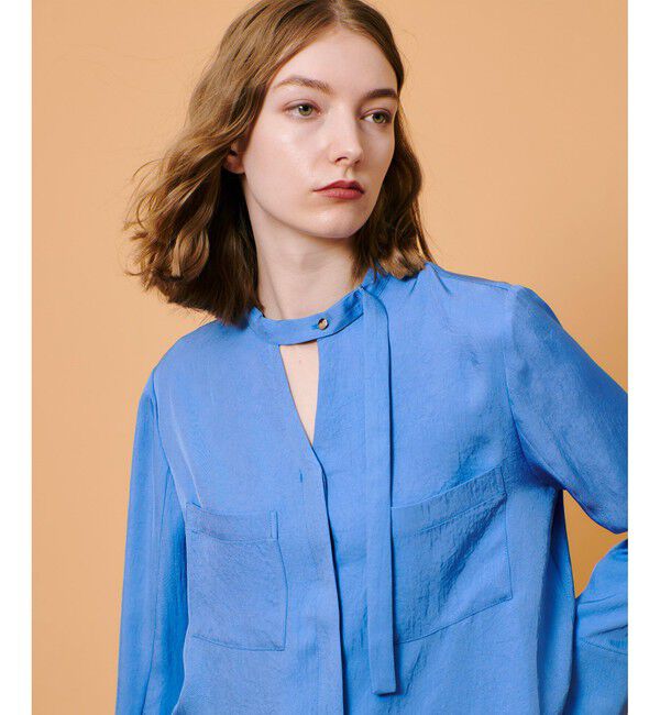 allureville「フリュイドオーバーラップブラウス」|シャツ・ブラウス|