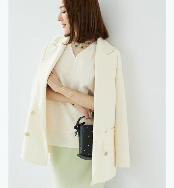 ur's「【星玲奈さんコラボアイテム】テーラードダブルジャケット」|テーラードジャケット|オフホワイト