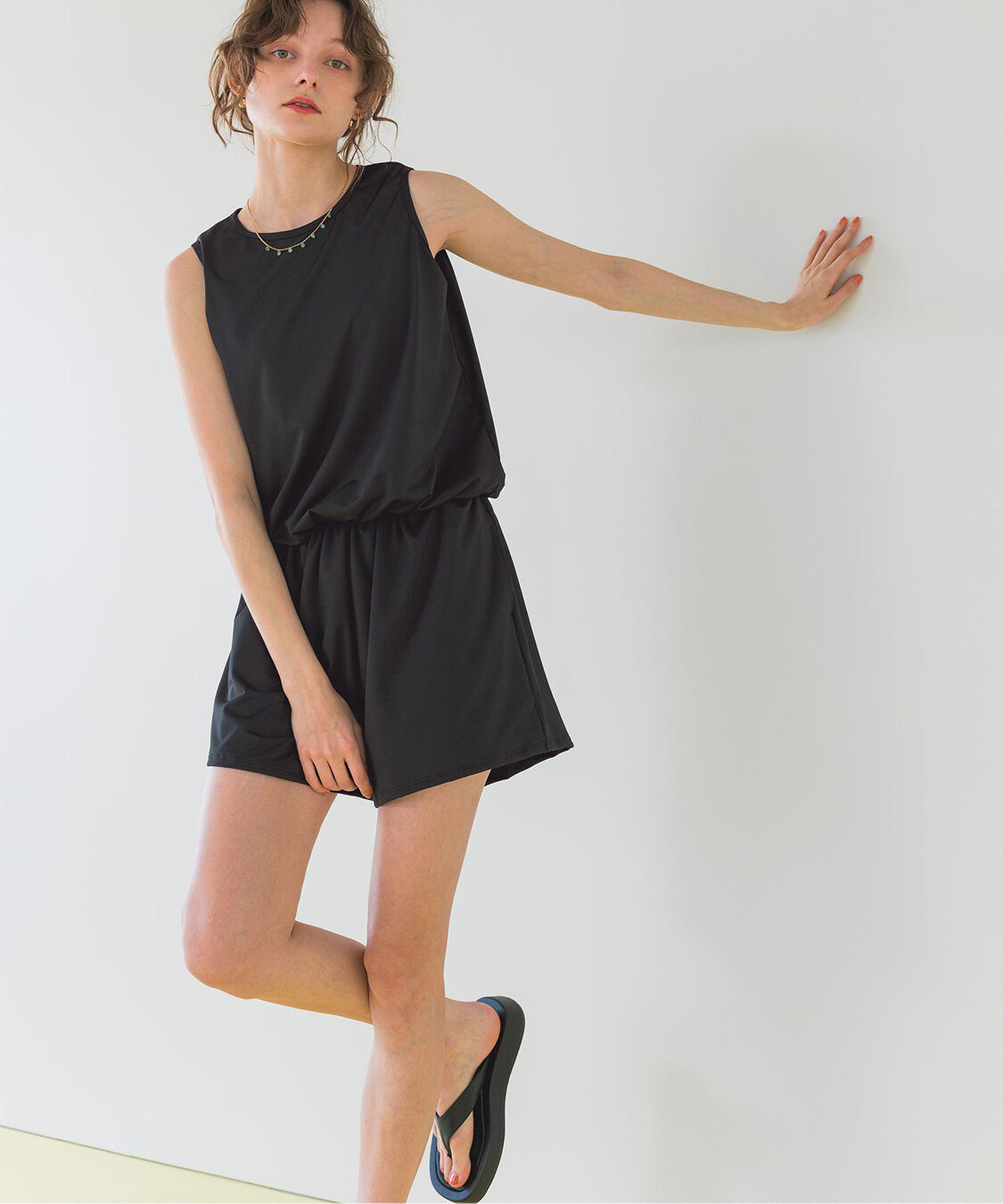 SEA DRESS「ﾊﾞｯｸﾘﾎﾞﾝﾉｰｽﾘｰﾌﾞｵｰﾙｲﾝﾜﾝ/水着」|コンビネゾン|