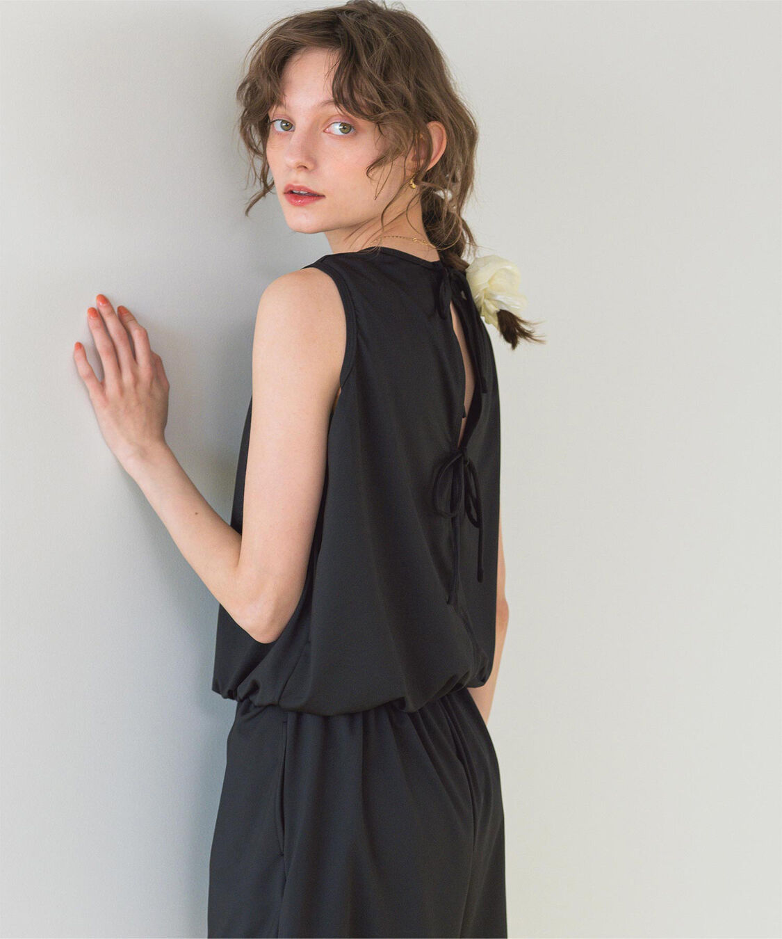 SEA DRESS「ﾊﾞｯｸﾘﾎﾞﾝﾉｰｽﾘｰﾌﾞｵｰﾙｲﾝﾜﾝ/水着」|コンビネゾン|