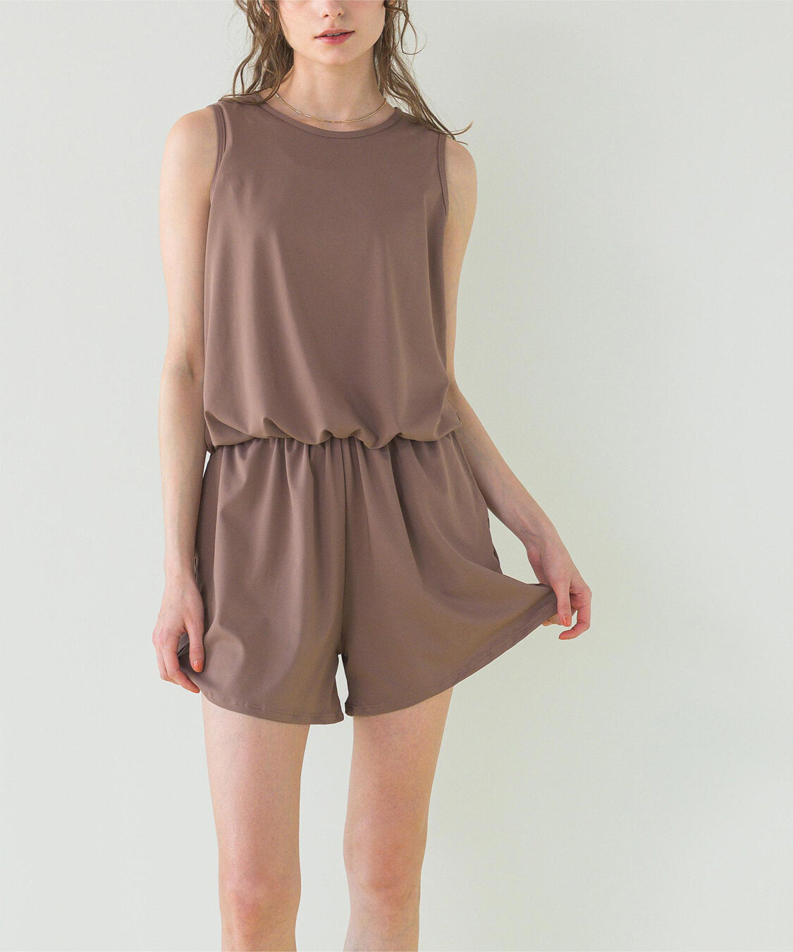 SEA DRESS「ﾊﾞｯｸﾘﾎﾞﾝﾉｰｽﾘｰﾌﾞｵｰﾙｲﾝﾜﾝ/水着」|コンビネゾン|