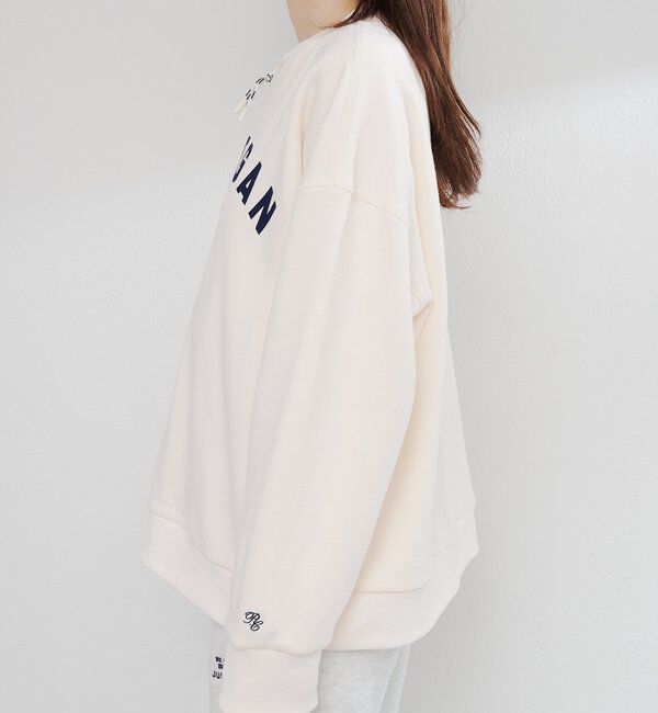  「フロッキープリントハーフジップ裏起毛スウェット」|プルオーバー|